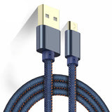 Kabel micro USB, Jeansowy - 1 Metr