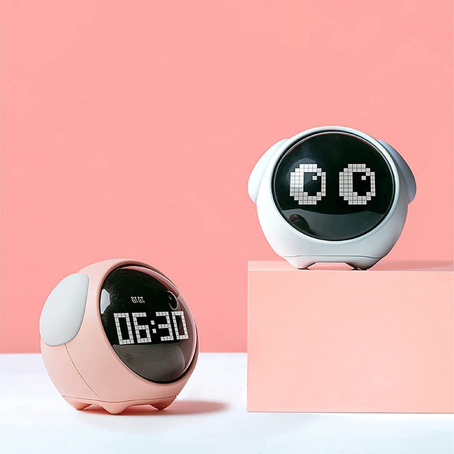 Zegar Budzik Emoji - Różowy