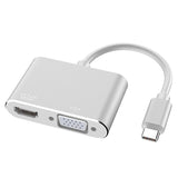 Adapter 2w1 USB-C HDMI VGA 4K (MacBook, Smartfon, Laptop)