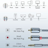 Essager® Kabel RCA (Cinch) <-> AUX (Mini Jack 3,5 mm)