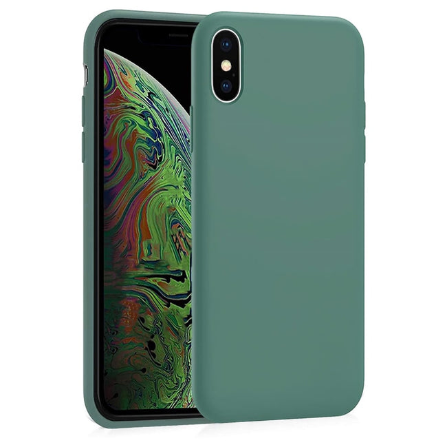 Etui Silikonowe - Liquid Silicone - iPhone XS Max - Ciemny Zielony