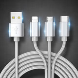 Kabel 3w1 - micro USB / USB-C / Lightning (iPhone) - 1 Metr