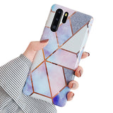 Etui Marble Gold Case - Huawei P30 Pro - Fioletowy