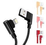 Kabel Kątowy, Pleciony - 1 Metr (USB-C/Lightning/Micro USB)
