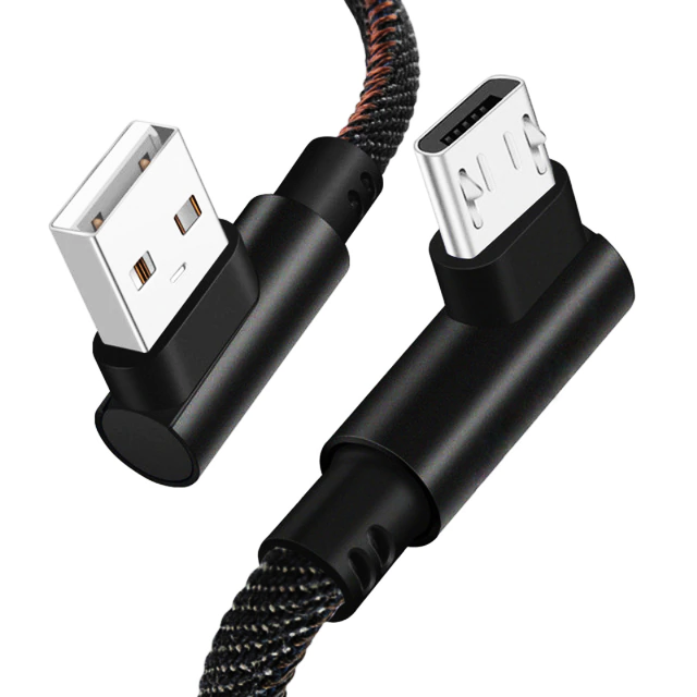 Kabel Kątowy Micro USB, Jeansowy - 1 Metr