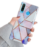 Etui Marble Gold Case - Huawei P30 Lite - Fioletowy