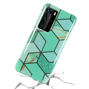 Etui Marble Gold Case - Huawei P40 - Zielony