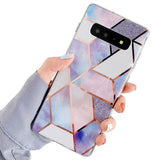 Etui Marble Gold Case - Samsung Galaxy S10+ - Fioletowy