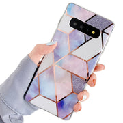 Etui Marble Gold Case - Samsung Galaxy S10 - Fioletowy