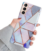 Etui Marble Gold Case - Samsung Galaxy S21  - Fioletowy