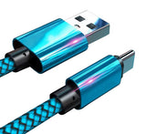 Kabel Pleciony USB-C - 2 Metry - Niebieski