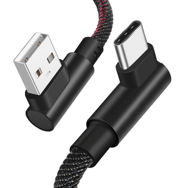 Kabel Kątowy USB-C, Jeansowy - 1 Metr