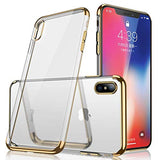 Etui Silikonowe Luxury Plated - iPhone X / XS - Złoty