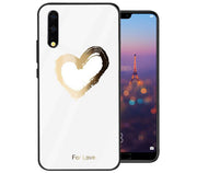Etui Slim Glass Case - Huawei P-SMART 2019- Love White