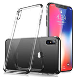 Etui Silikonowe Luxury Plated - iPhone X / XS - Srebrny