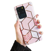 Etui Marble Gold Case - Samsung Galaxy S20 Ultra - Różowy
